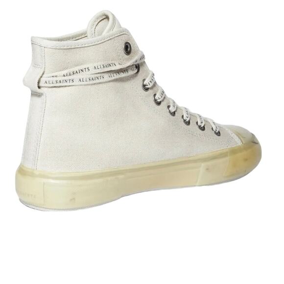 AllSaints Size 9 Women's Jaxal Canvas High Top Sneakers White New In Box NEW - Picture 11 of 11
